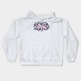 Love and flowers - garnet and purple Kids Hoodie